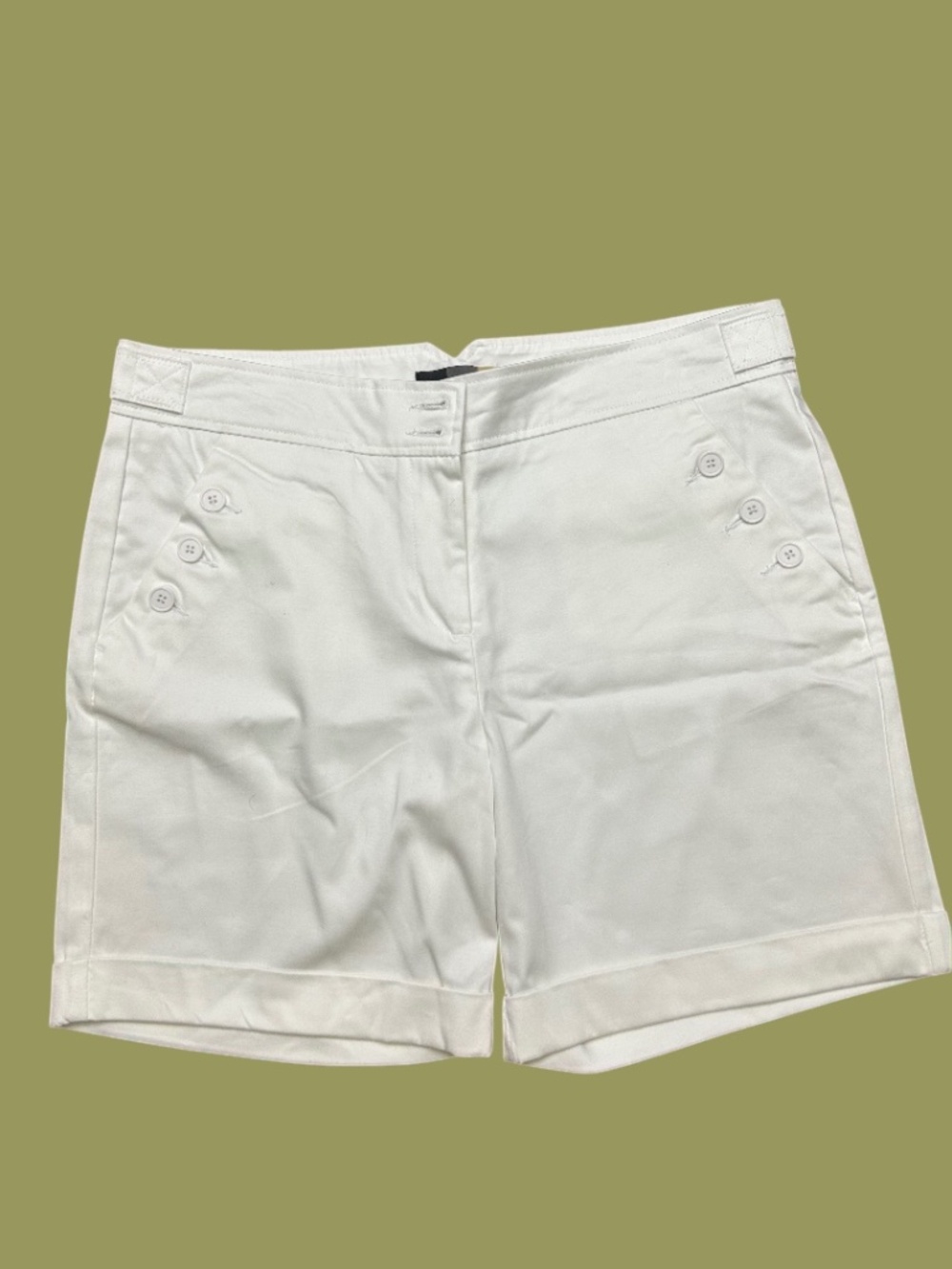 Limited White Cuffed Shorts